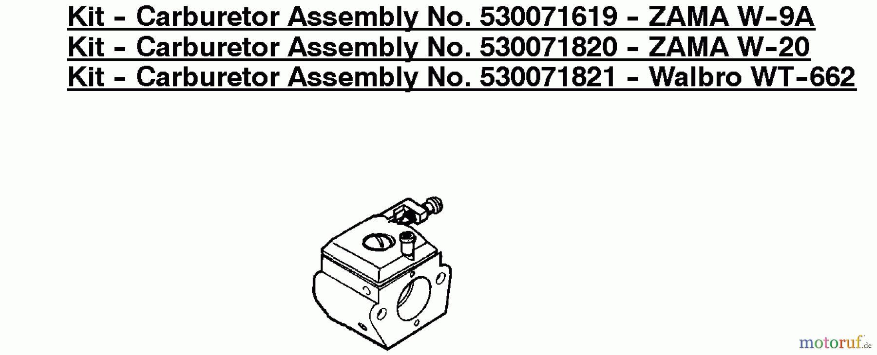  Poulan / Weed Eater Motorsägen 2250LE (Type 1) - Poulan Woodmaster Chainsaw Kit - Carburetor Assembly