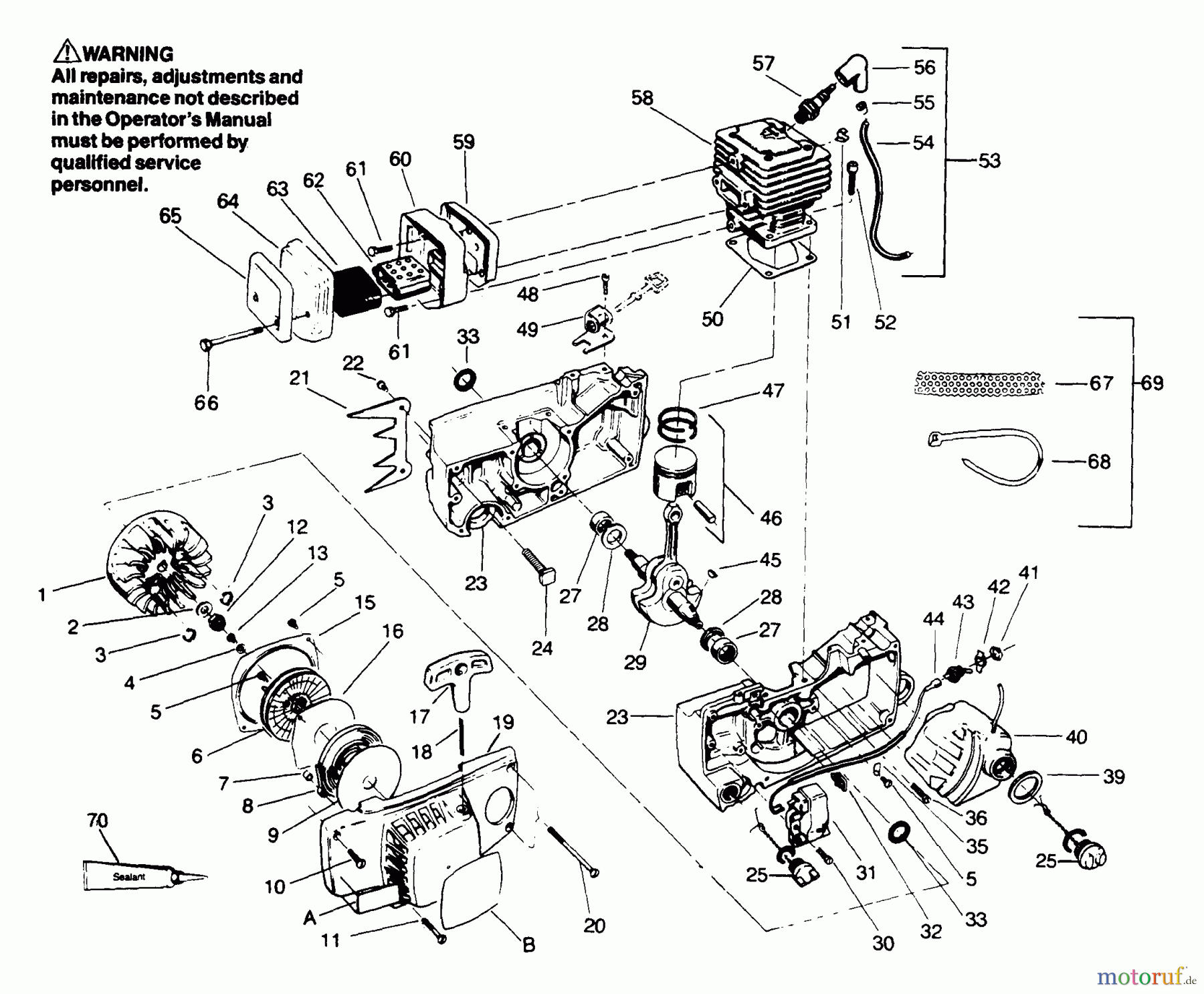  Poulan / Weed Eater Motorsägen 3700 - Poulan Chainsaw Engine Assembly