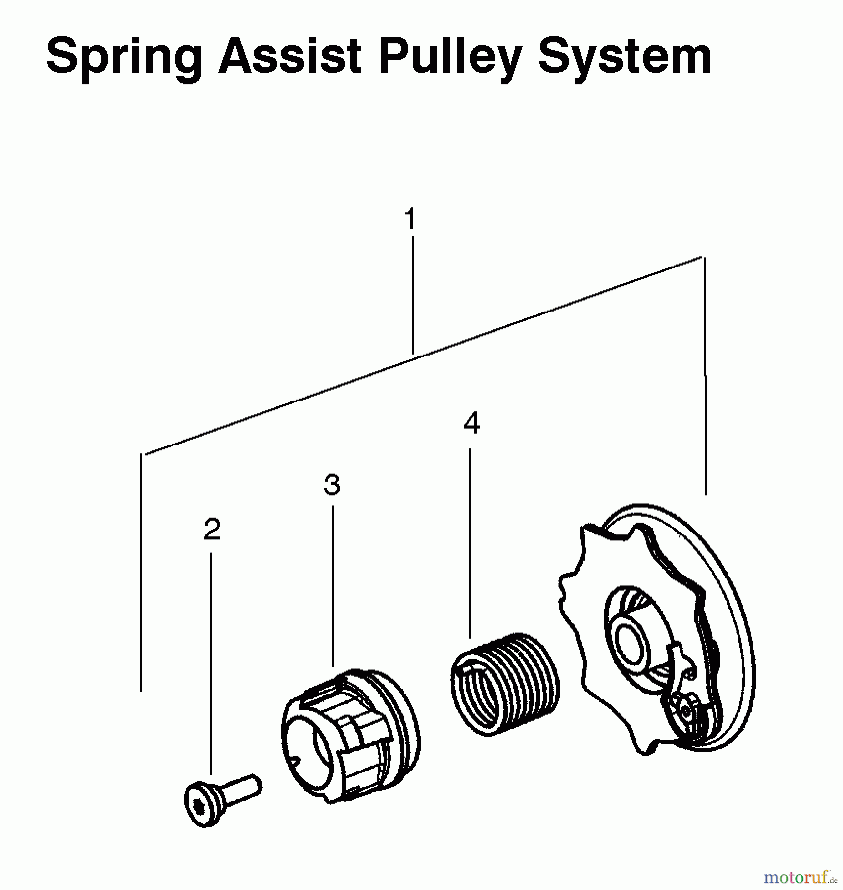  Poulan / Weed Eater Motorsägen P3314WS (Type 2) - Poulan Chainsaw Spring Assist Pulley System
