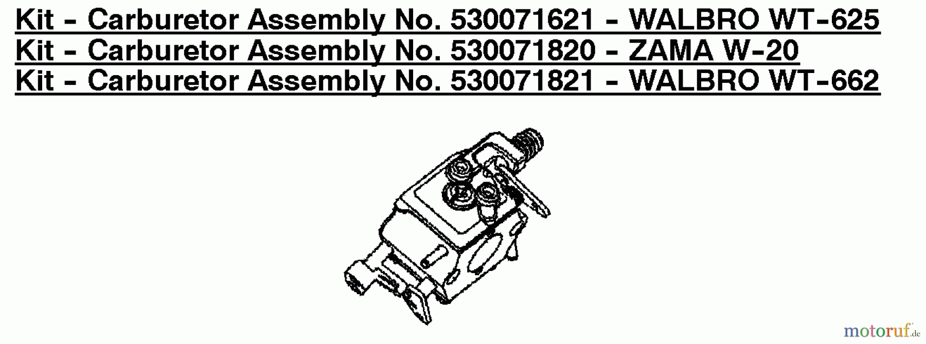  Poulan / Weed Eater Motorsägen PP220 (Type 5) - Poulan Pro Chainsaw Kit - Carburetor Assembly