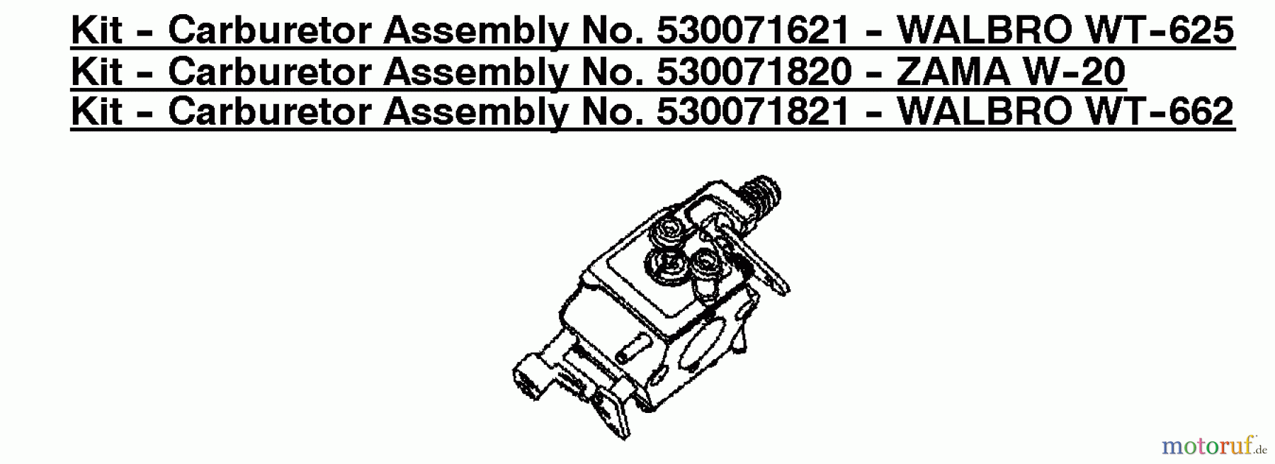  Poulan / Weed Eater Motorsägen PP260 (Type 1) - Poulan Pro Chainsaw Kit - Carburetor Assembly
