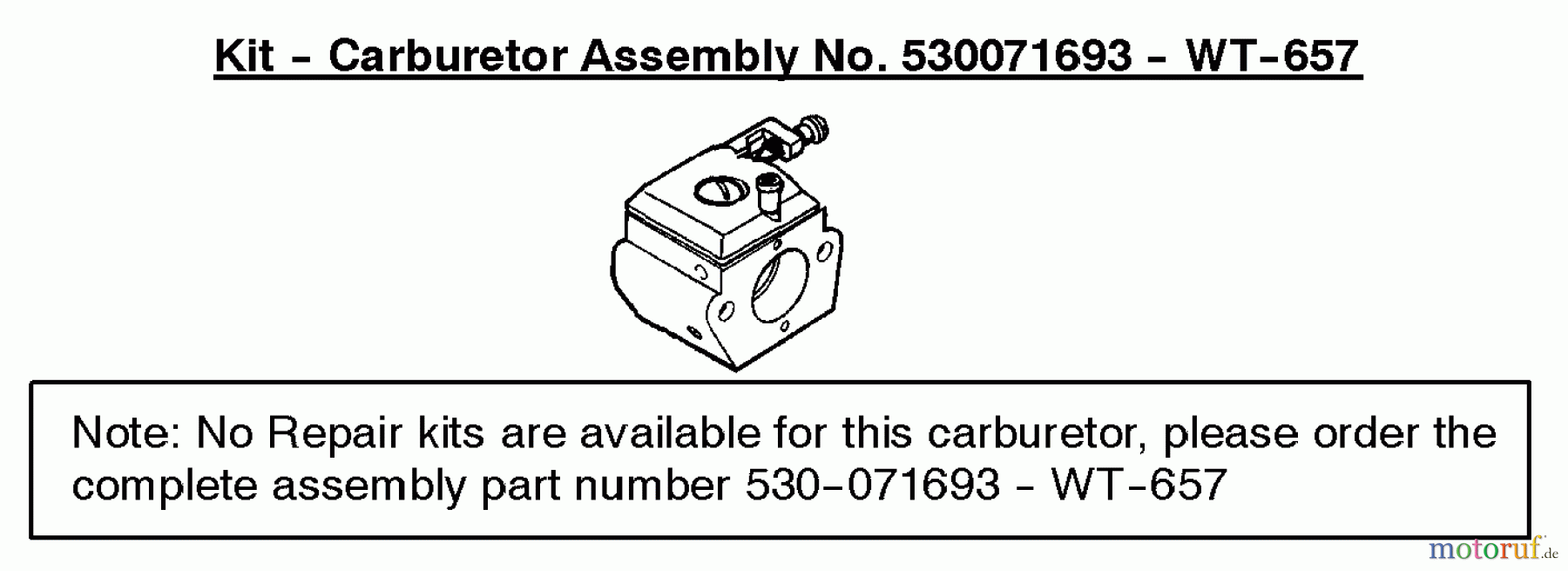  Poulan / Weed Eater Motorsägen PP295 (Type 2) - Poulan Pro Chainsaw Carburetor Assembly Kit - (WT-657) 530071693