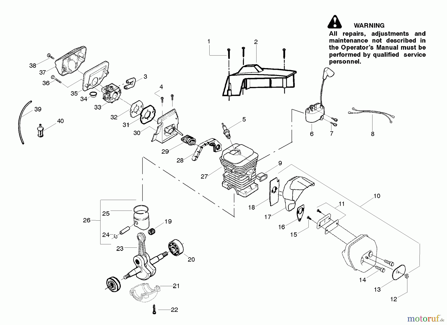  Poulan / Weed Eater Motorsägen PP4620AVX - Poulan Pro Chainsaw Engine Assembly