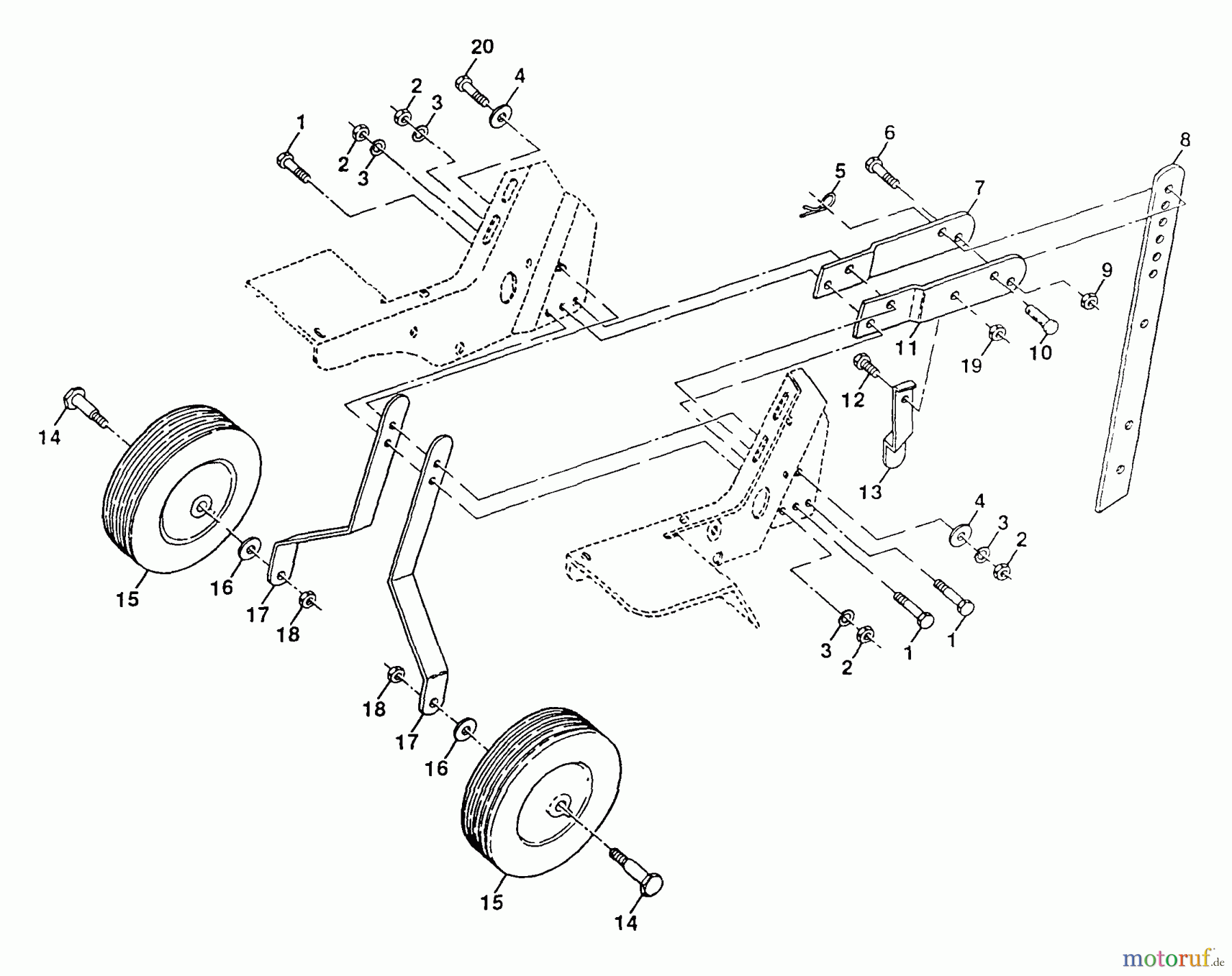  Poulan / Weed Eater Motorhacken / Kultivierer PPFT35A - Poulan Pro Front-Tine Tiller Wheel and Depth Stake Assembly