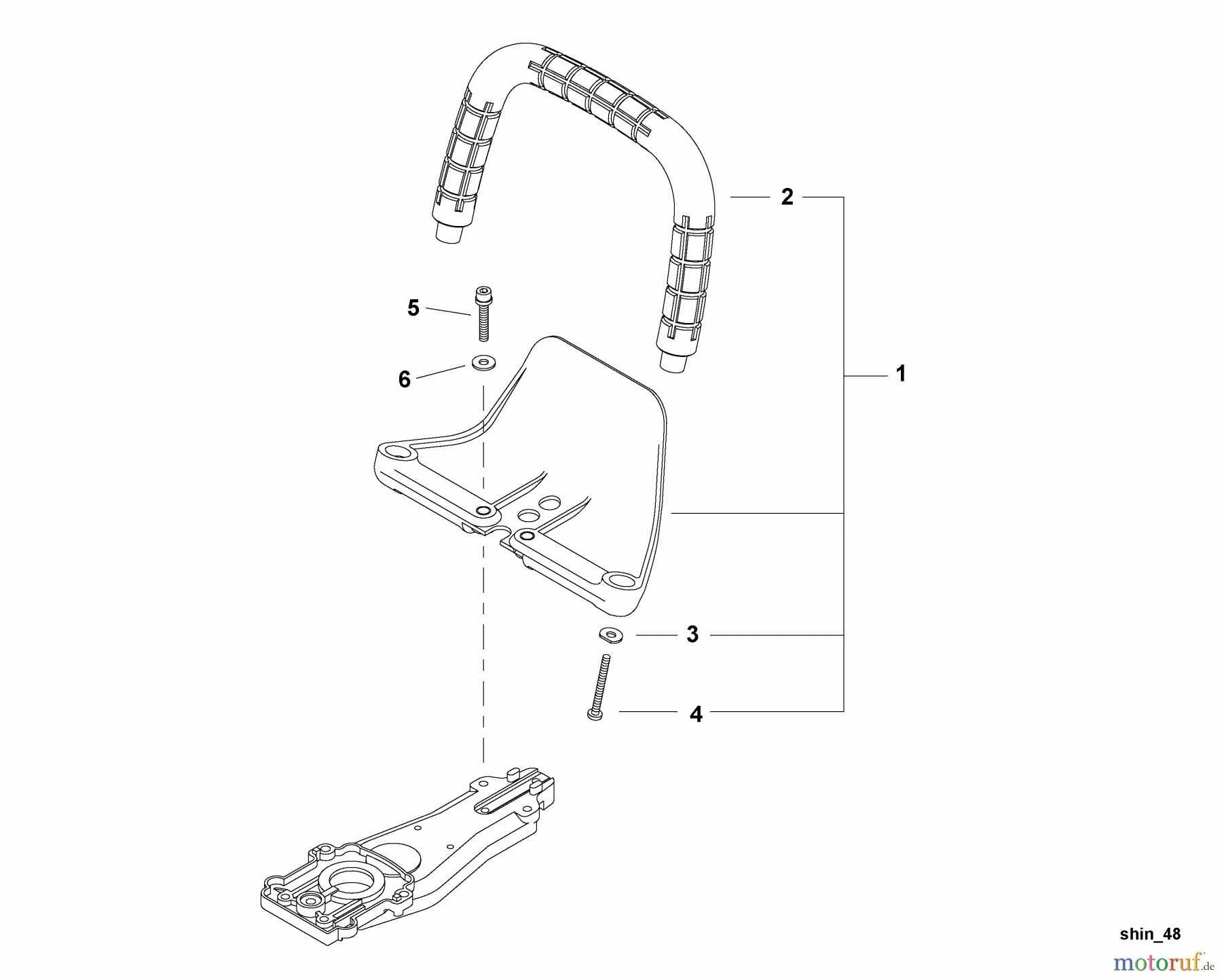  Shindaiwa Heckenscheren DH254 - Shindaiwa Hedge Trimmer, Dual-Sided, S/N: T11913001001 - T11913999999 Front Handle