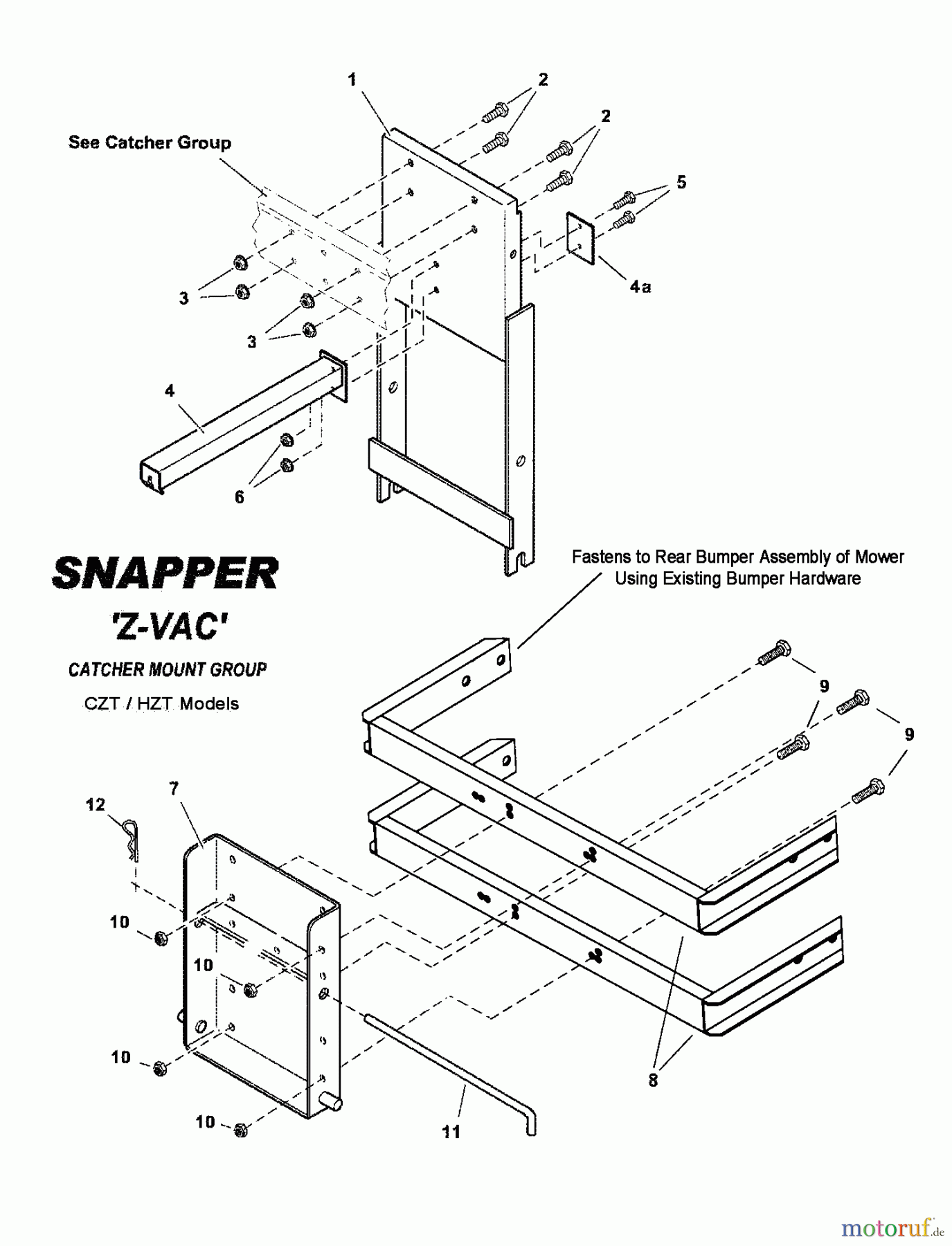  Snapper Zubehör. Rasenmäher 7063375 - Snapper Twin Bag Catcher, 48