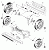 Snapper 19305 - 19" Walk-Behind Mower, 3 HP, Steel Deck, Series 5 Listas de piezas de repuesto y dibujos Wheels, Guard, Axles