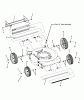 Snapper R194014 - 19" Walk-Behind Mower, 4 HP, Steel Deck, Recycling, Series 14 Listas de piezas de repuesto y dibujos WHEELS, GUARDS & AXLES