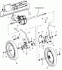 Snapper HWPS26600RV (84649) - 26" High-Wheel, Walk-Behind Mower, 6 HP, Series 0 Listas de piezas de repuesto y dibujos REAR WHEELS, HEIGHT LATCHES, DEBRIS SHIELD