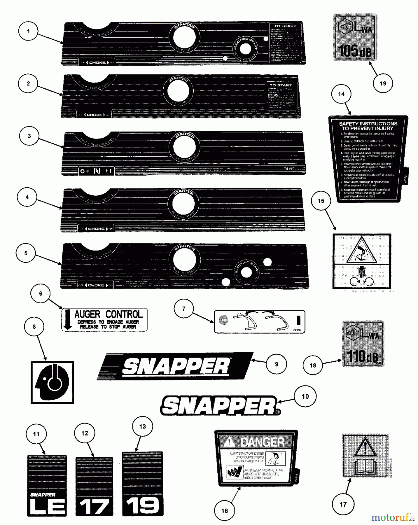  Snapper Schneefräsen LE3190E (80371) - Snapper 19