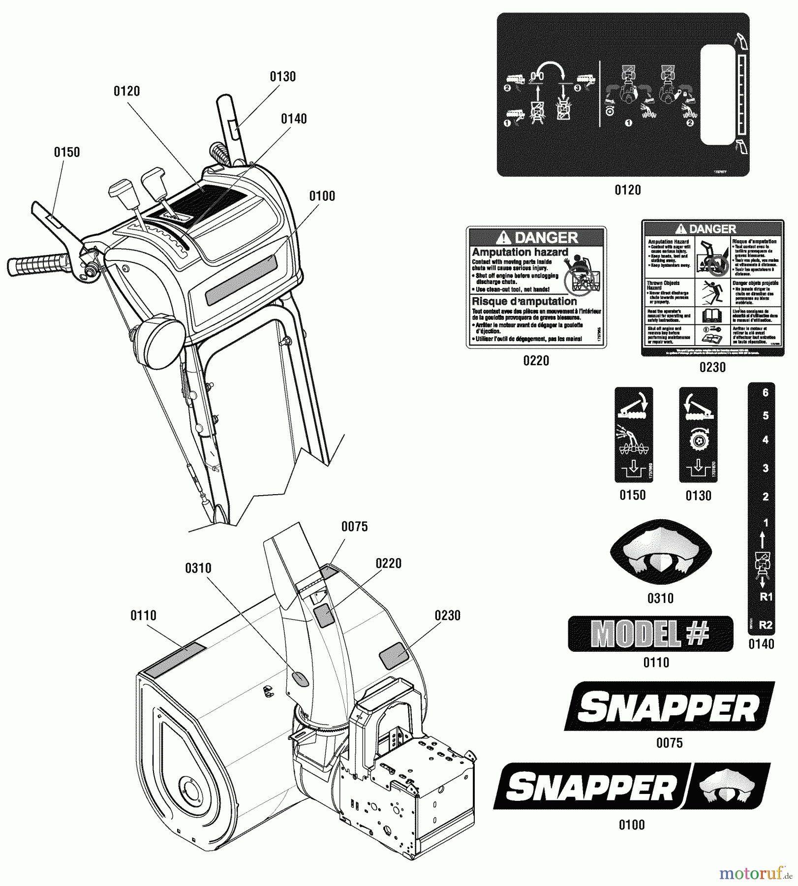  Snapper Schneefräsen XL1738E (1696007) - Snapper 38
