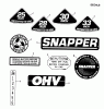 Snapper 281014BE - 28" Rear-Engine Rider, Series 14 Listas de piezas de repuesto y dibujos Decals (Part 1)