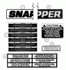 Snapper 7060947 - Bag N-Wagon, 30 Bushel M280921B (84577) 28" 9 HP Rear Engine Rider "M" Series 21 Listas de piezas de repuesto y dibujos Decals (Part 1)