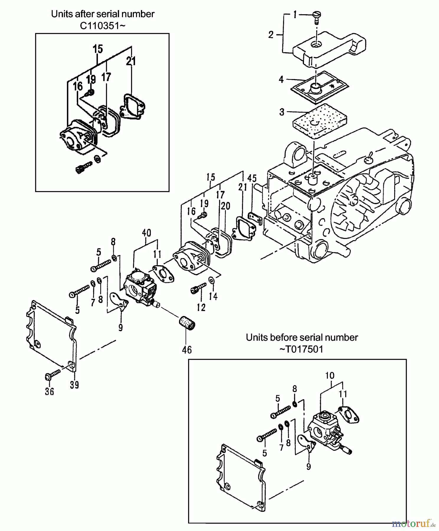  Tanaka Motorsägen ECS-3301 - Tanaka Chainsaw Air Box, Intake, Carburetor