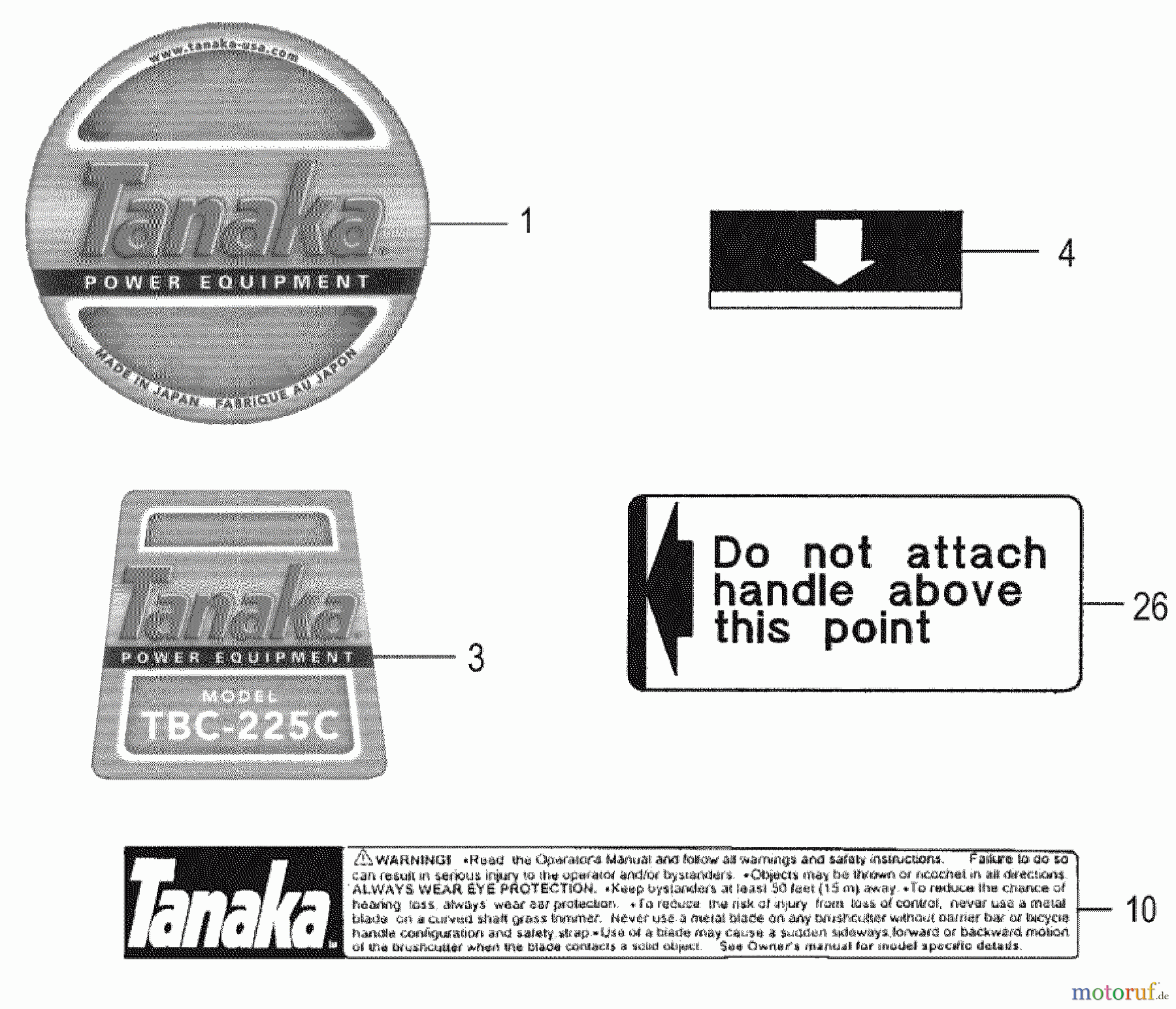  Tanaka Trimmer, Motorsensen TBC-225C - Tanaka Grass Trimmer Decals