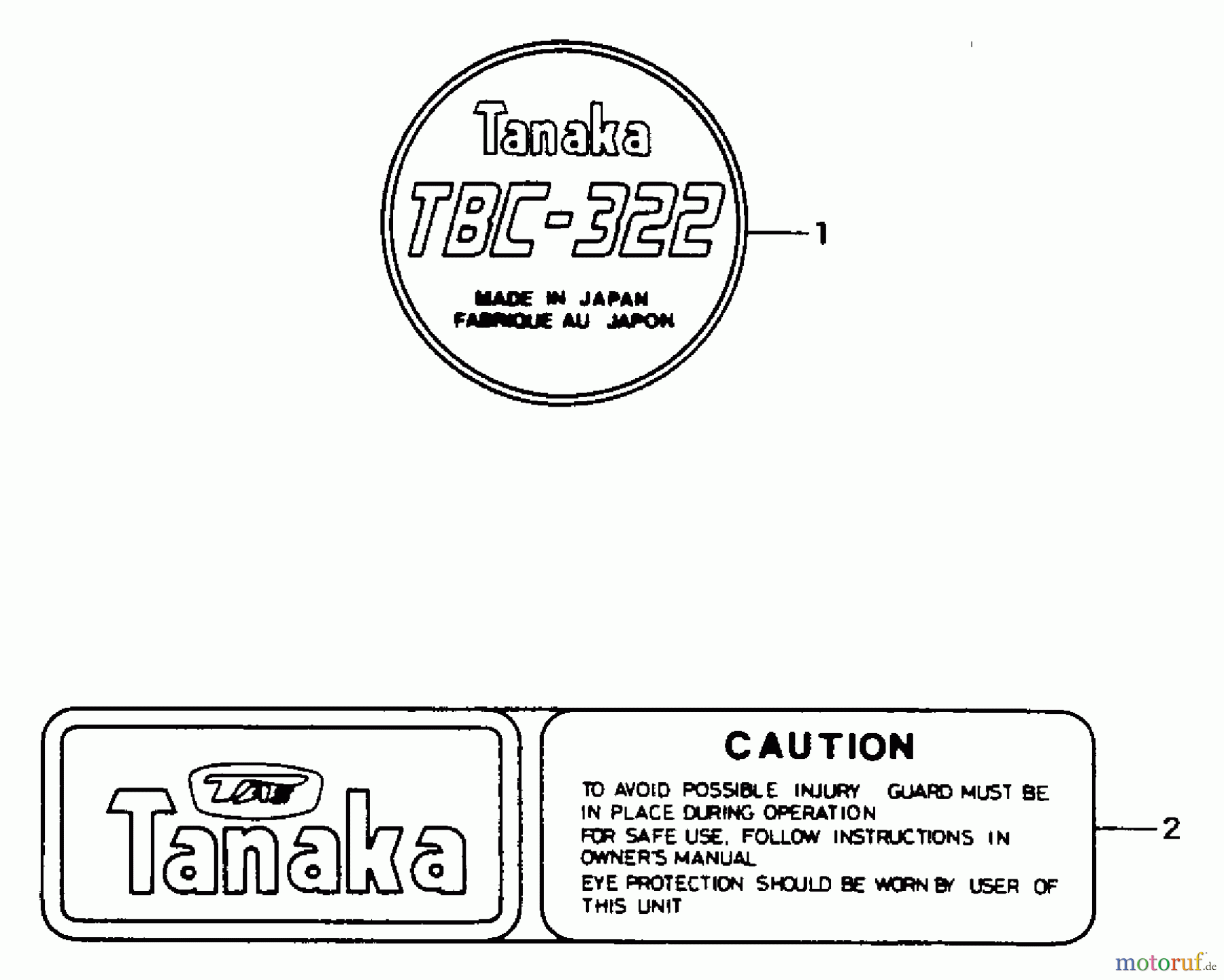  Tanaka Trimmer, Motorsensen TBC-322 - Tanaka Brush Cutter Marks