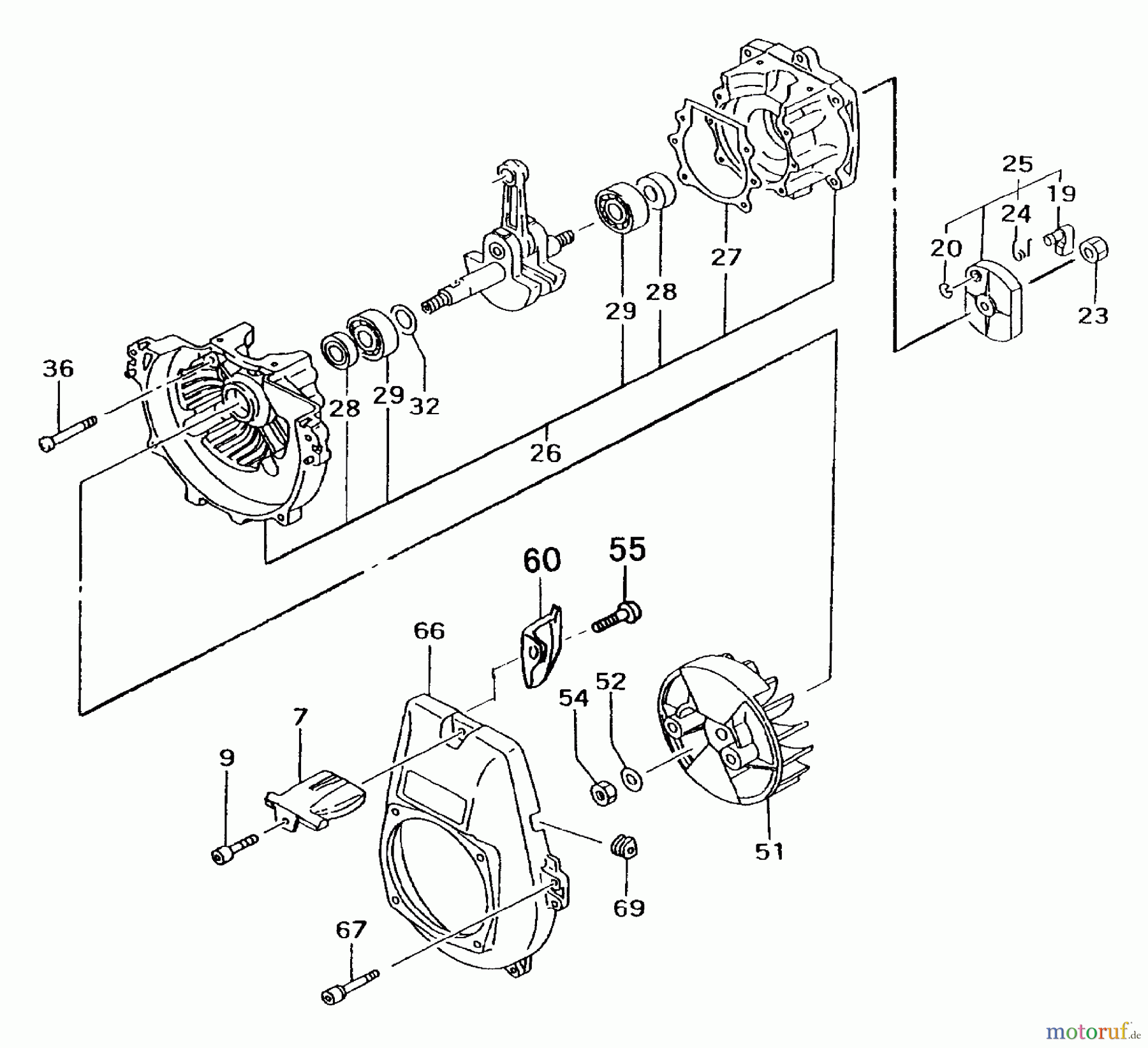  Tanaka Trimmer, Motorsensen TBC-420PF - Tanaka Trimmer / Brush Cutter Crankcase, Flywheel & Ignition
