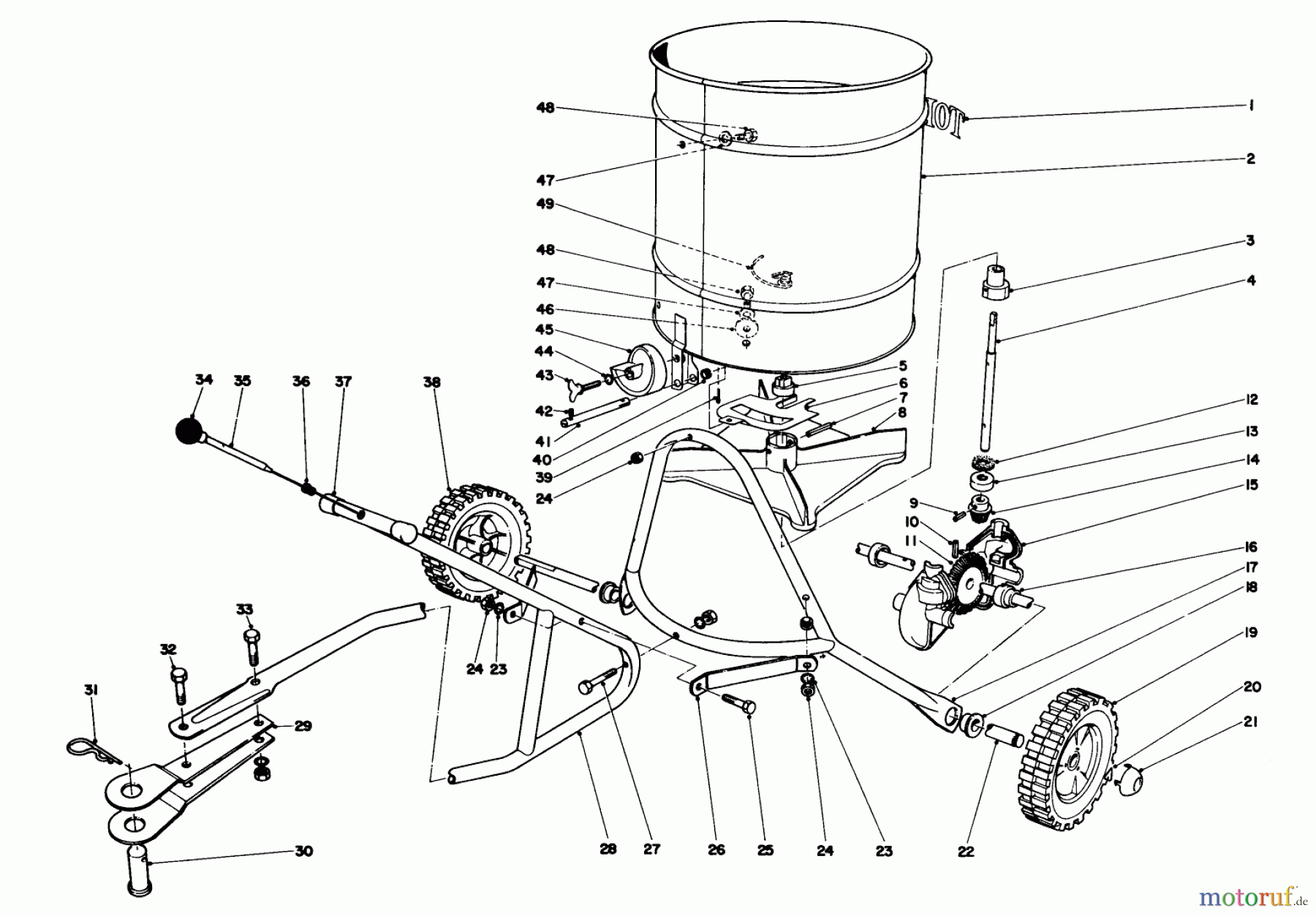 Toro Neu Accessories 59068 - Toro Seeder Spreader, 1972 (2000001-2999999) SEEDER - SPREADER