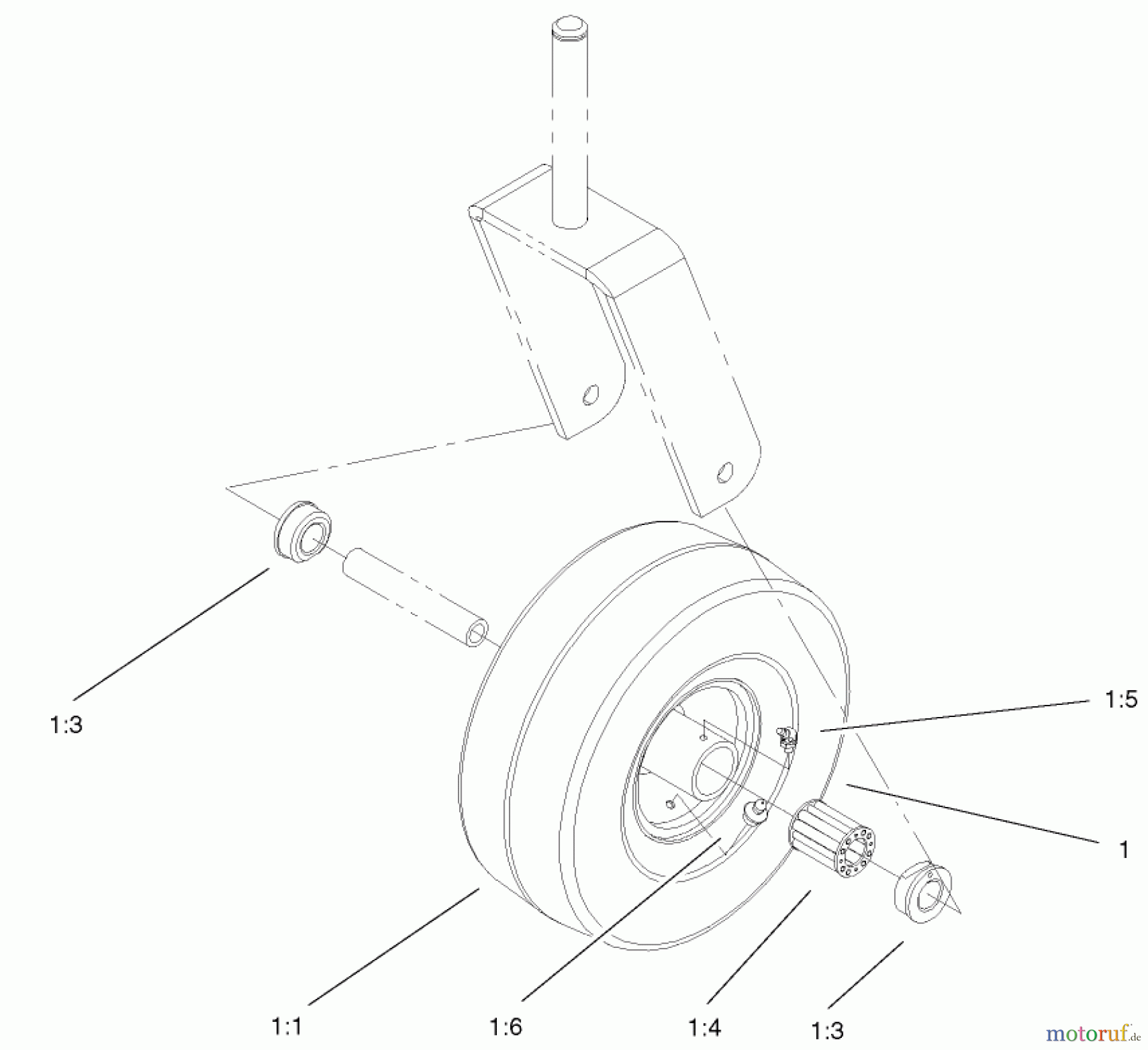  Toro Neu Accessories, Mower 105-1856 - Toro Smooth Caster Wheel Kit, TimeCutter Z Riding Mowers CASTER WHEEL ASSEMBLY