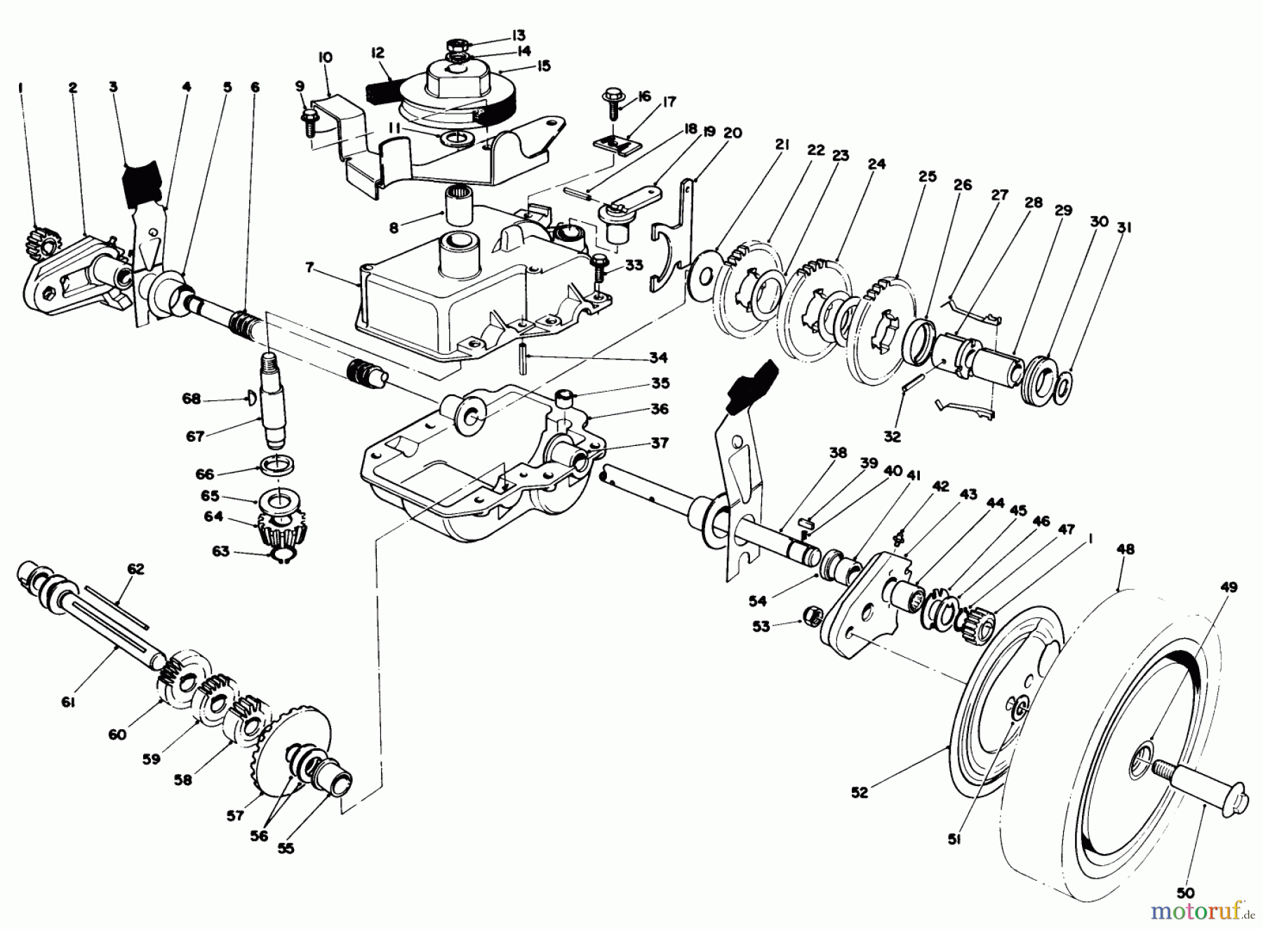  Toro Neu Accessories, Mower 59126 - Toro Dethatcher Kit, Rear Baggers GEAR CASE ASSEMBLY