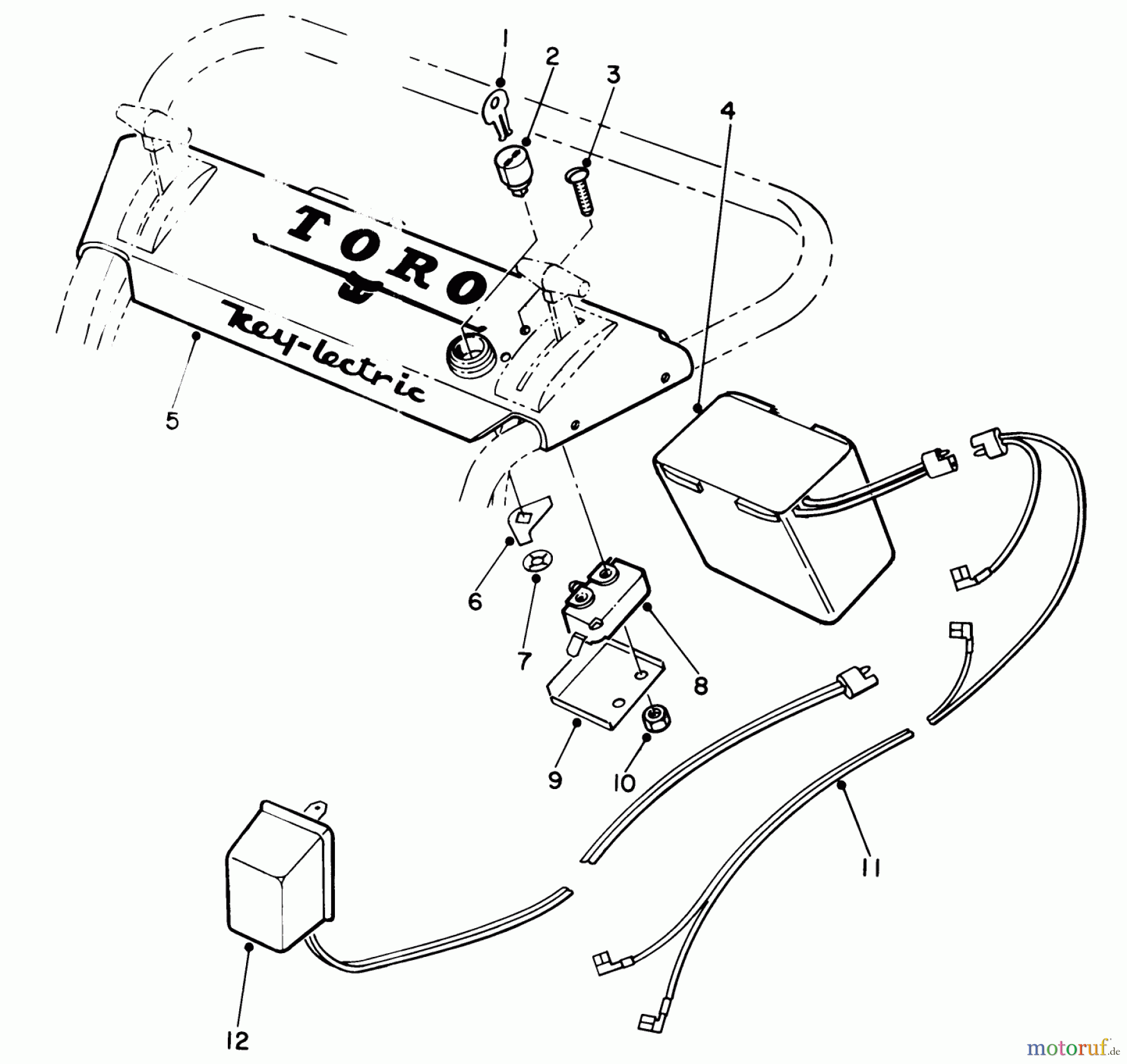  Toro Neu Accessories, Mower 21666 - Toro Whirlwind Battery, 1970 (0033909-0035717) DELCO 