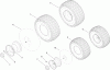 Toro 13AX60RG544 (LX420) - LX420 Lawn Tractor, 2006 (1L215B10000-) Listas de piezas de repuesto y dibujos FRONT AND REAR WHEEL ASSEMBLY