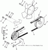 Toro 31-12K802 (312-8) - 312-8 Garden Tractor, 1991 (1000001-1999999) Listas de piezas de repuesto y dibujos DRIVE BELT AND PULLEYS