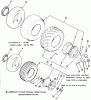 Toro 31-10K802 (310-8) - 310-8 Garden Tractor, 1991 (1000001-1999999) Listas de piezas de repuesto y dibujos WHEELS AND TIRES