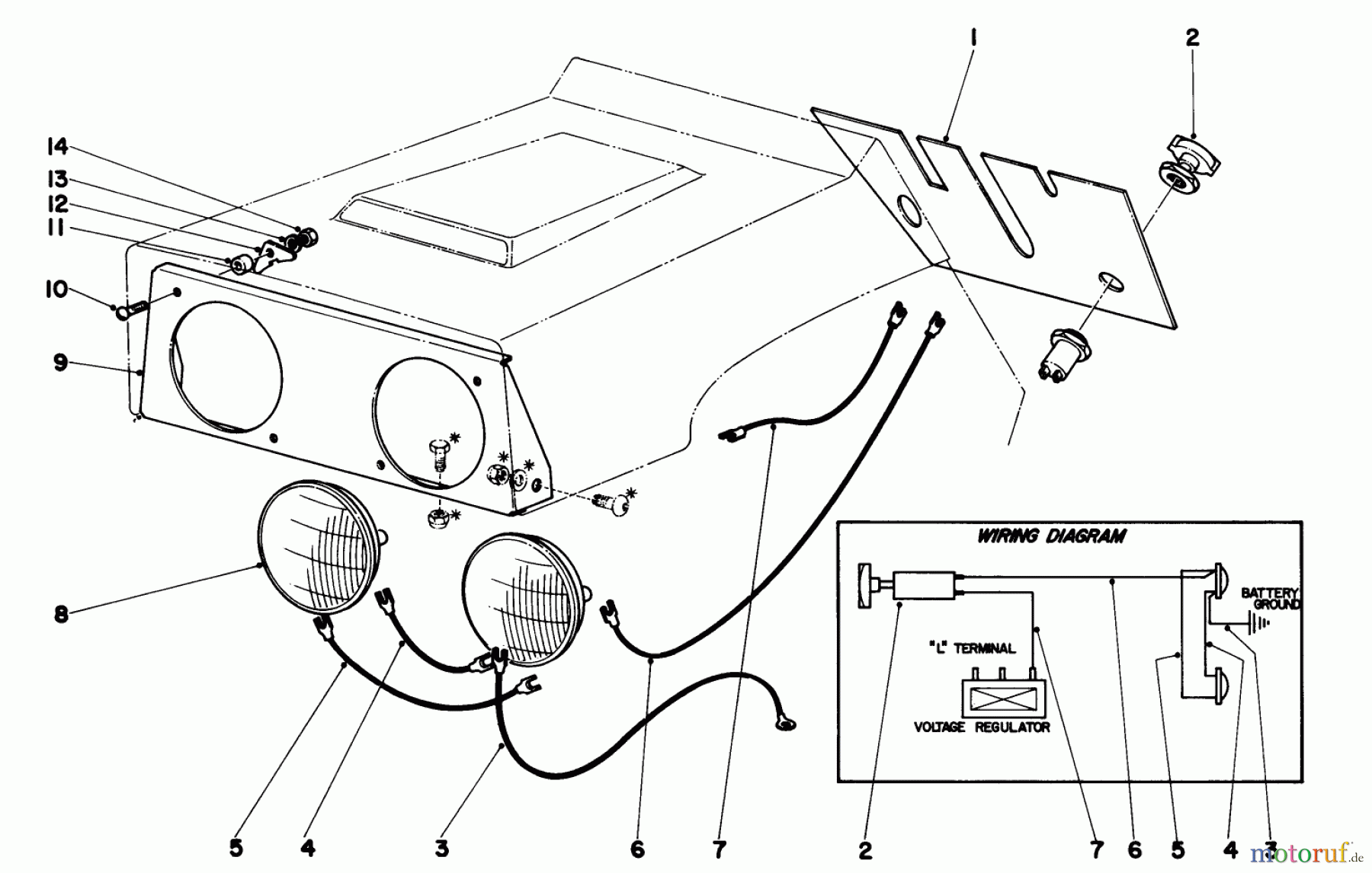  Toro Neu Accessories, Mower 59023 - Toro Light Kit, Tractor, 1966 (6000001-6999999) 7 H.P. TRACTOR LIGHT KIT NO. 59023