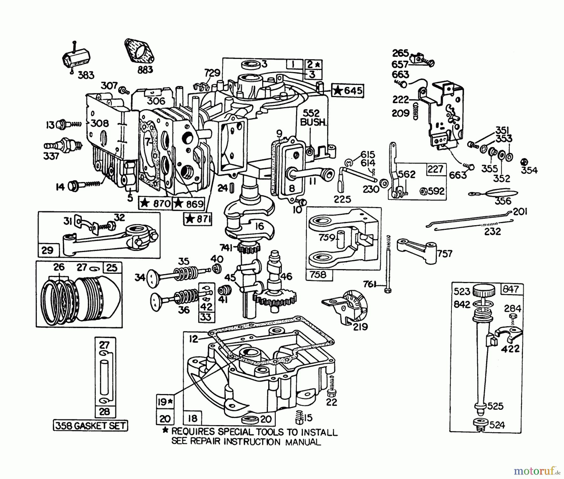  Toro Neu Mowers, Lawn & Garden Tractor Seite 1 57360 (11-32) - Toro 11-32 Lawn Tractor, 1982 (2000001-2999999) ENGINE BRIGGS & STRATTON MODEL 191707-5676-01 (MODEL 57300)