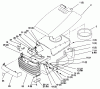 Toro 72046 (265-H) - 265-H Lawn and Garden Tractor, 1996 (6900001-6999999) Listas de piezas de repuesto y dibujos HOOD AND GRILL