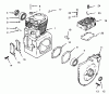 Toro 73401 (314-H) - 314-H Garden Tractor, 1994 (4900001-4999999) Listas de piezas de repuesto y dibujos CRANKCASE AND CYLINDER HEAD