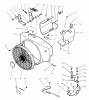 Toro 73501 (520-H) - 520-H Garden Tractor, 1995 (59000412-59002868) Listas de piezas de repuesto y dibujos BLOWER HOUSING AND GOVERNOR