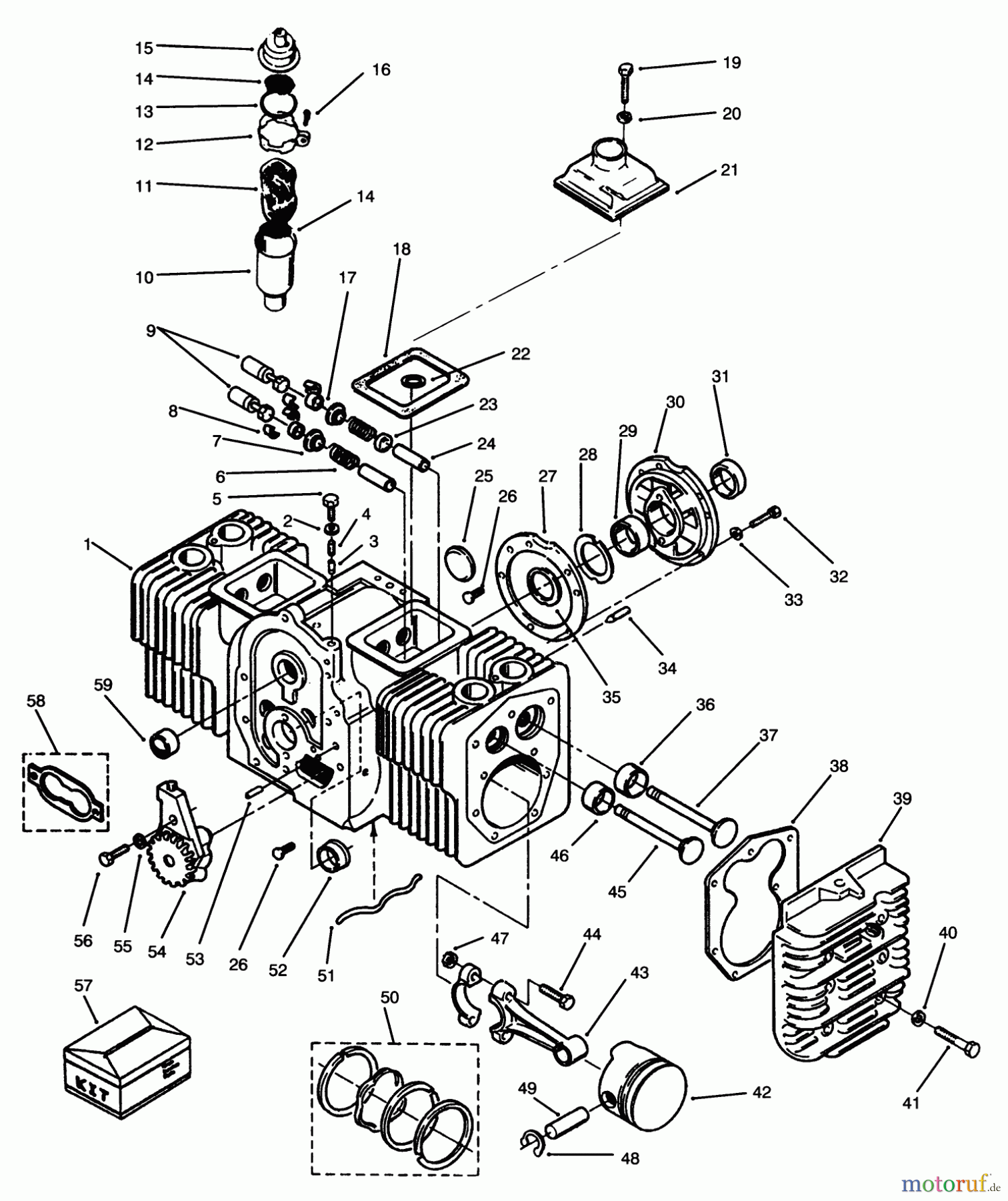  Toro Neu Mowers, Lawn & Garden Tractor Seite 1 73520 (520-H) - Toro 520-H Garden Tractor, 1994 (4900001-4999999) ENGINE CYLINDER BLOCK