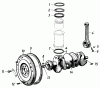 Toro 91-20RG01 (D-250) - D-250 10-Speed Tractor, 1981 Listas de piezas de repuesto y dibujos FLYWHEEL, CRANKSHAFT, CONNECTING ROD AND PISTON RINGS