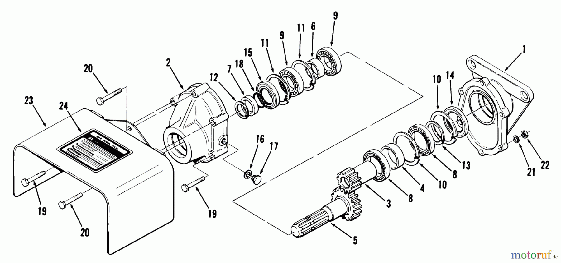 Toro Neu Accessories 83225 - Toro Rear PTO Gear Box, 1979 PARTS LIST FOR 540 RPM REAR PTO GEARBOX FACTORY ORDER NUMBER 8-3225