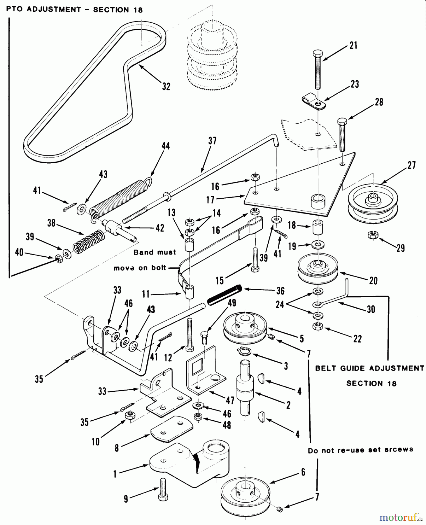  Toro Neu Mowers, Rear-Engine Rider 33-08X301 (108-R) - Toro 108-R Rear Engine Rider, 1985 PTO CLUTCH, PULLEYS, AND CONTROLS