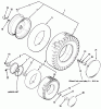 Toro 33-08B303 (108-3) - 108-3 Rear Engine Rider, 1986 Listas de piezas de repuesto y dibujos WHEELS AND TIRES