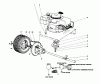 Toro 56025 - 25" Premium Rider Keylectric, 1973 (3000001-3999999) Listas de piezas de repuesto y dibujos ENGINE AND DIFFERENTIAL ASSEMBLY (MODEL 56020)