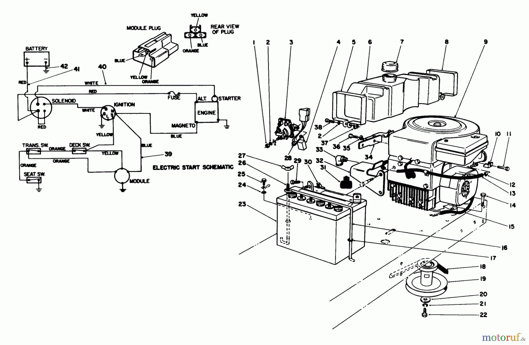  Toro Neu Mowers, Rear-Engine Rider 56145 (8-32) - Toro 8-32 Rear Engine Rider, 1986 (6000001-6999999) ENGINE ASSEMBLY (MODEL NO. 56145)