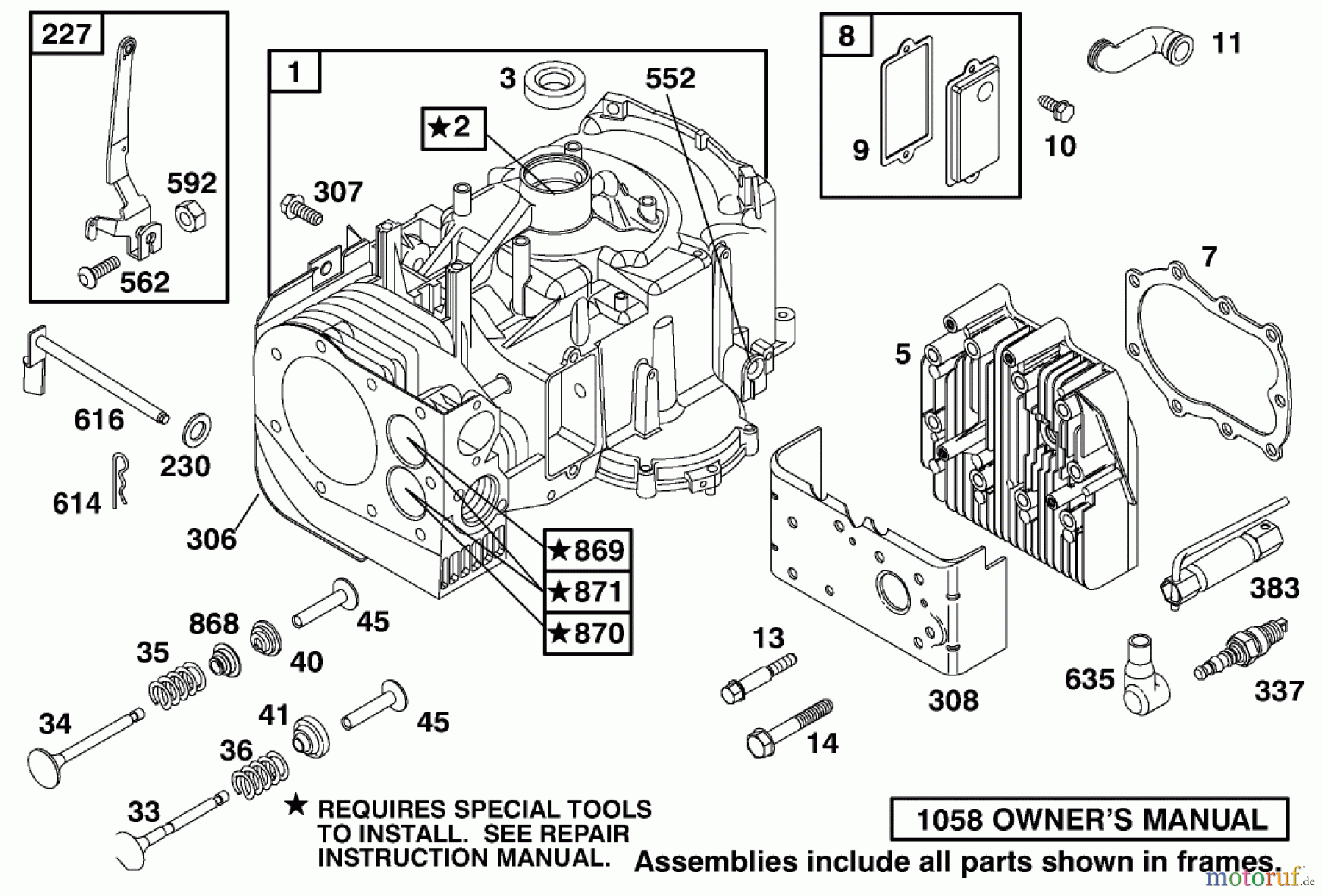  Toro Neu Mowers, Rear-Engine Rider 70044 (8-25) - Toro 8-25 Rear Engine Rider, 2001 (210000001-210999999) ENGINE BRIGGS & STRATTON MODEL 195707-0421-E1 #1