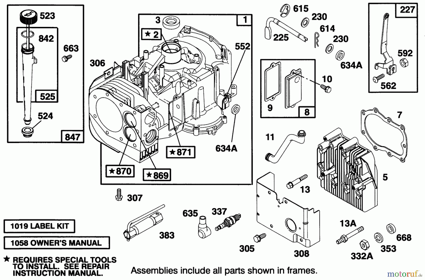  Toro Neu Mowers, Rear-Engine Rider 70120 (12-32) - Toro 12-32 Recycler Rider, 1994 (4900001-4999999) ENGINE BRIGGS & STRATTON MODEL 28B707-0126-01 #1