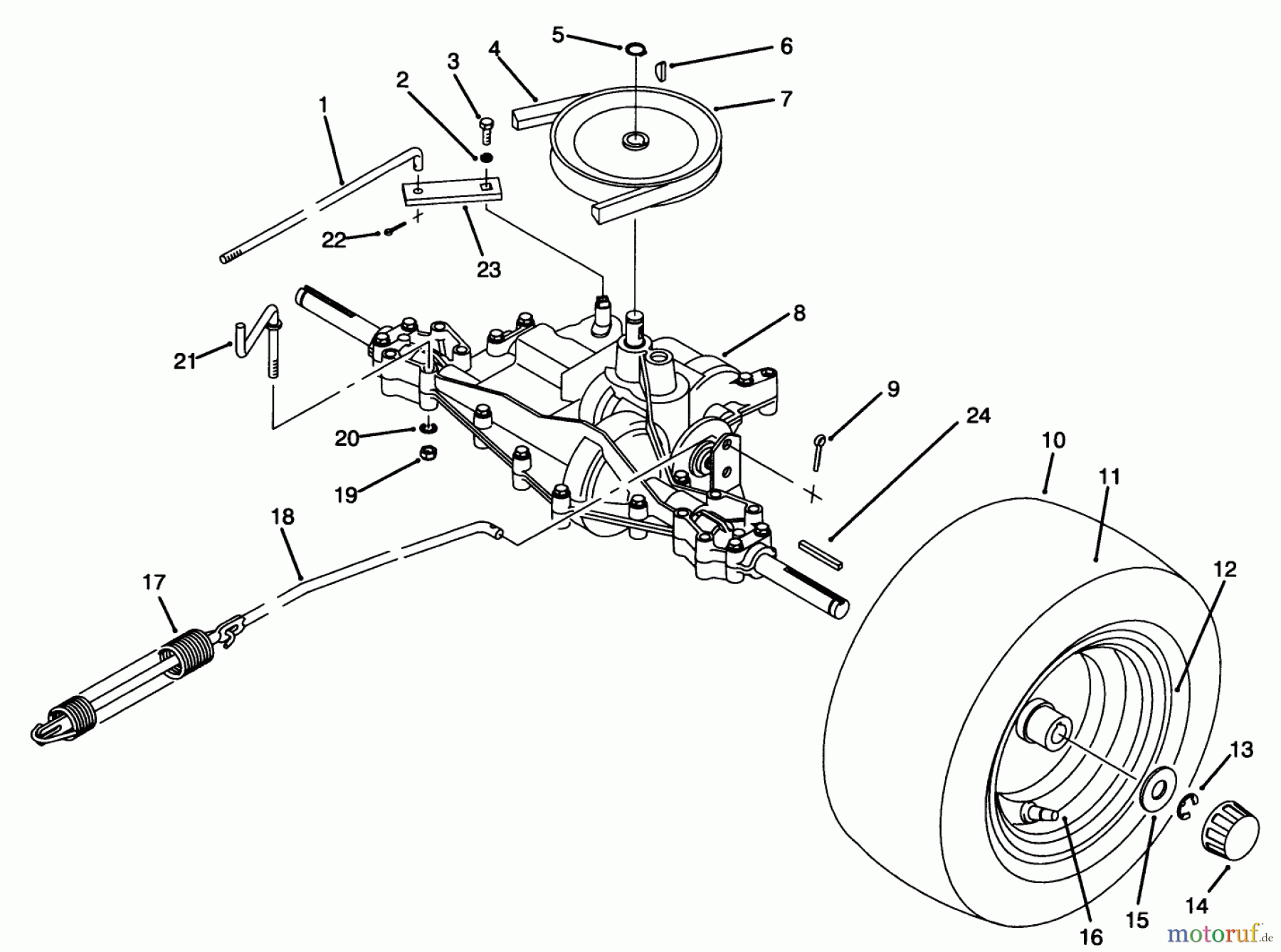  Toro Neu Mowers, Rear-Engine Rider 70120 (12-32) - Toro 12-32 Recycler Rider, 1994 (4900001-4999999) REAR AXLE ASSEMBLY