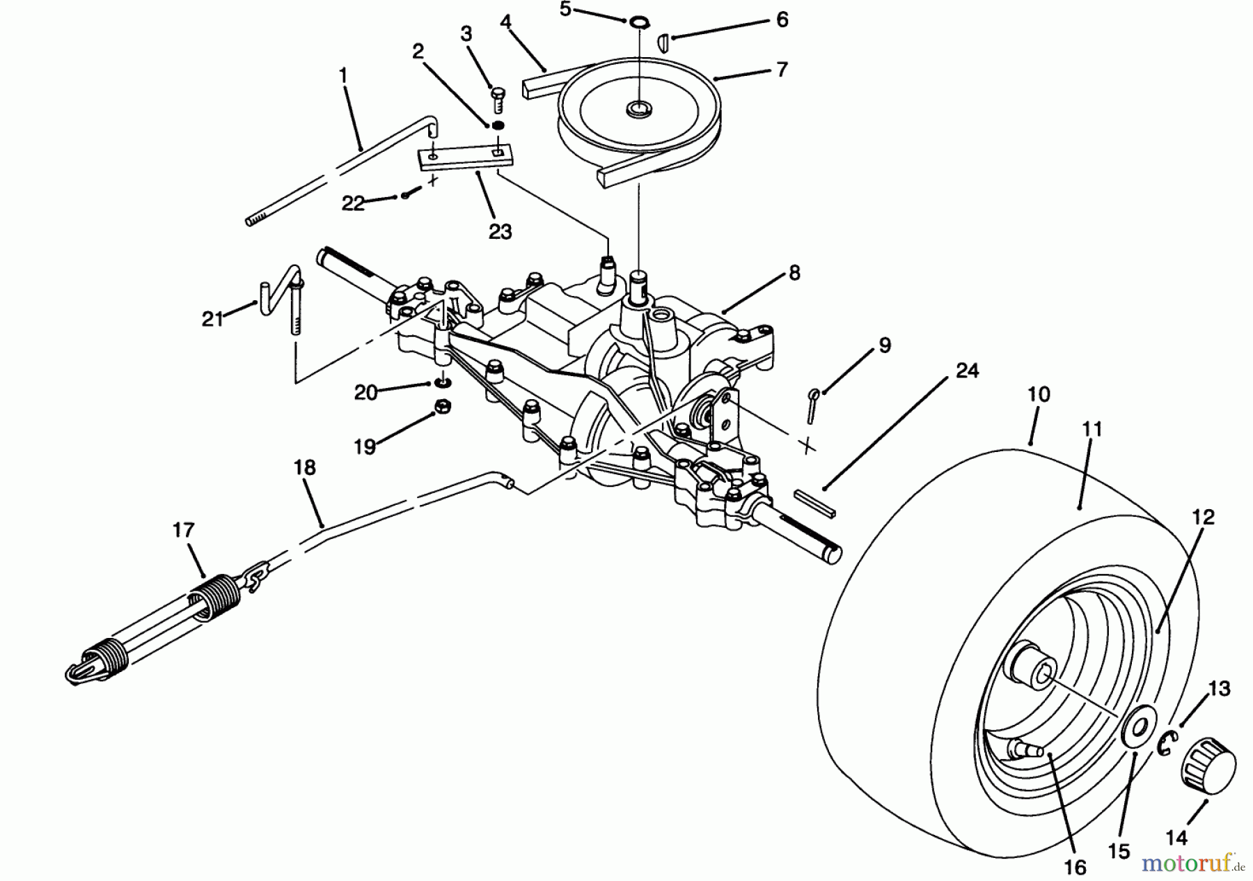  Toro Neu Mowers, Rear-Engine Rider 70141 (12-32) - Toro 12-32 Rear Engine Rider, 1994 (49000001-49999999) REAR AXLE ASSEMBLY