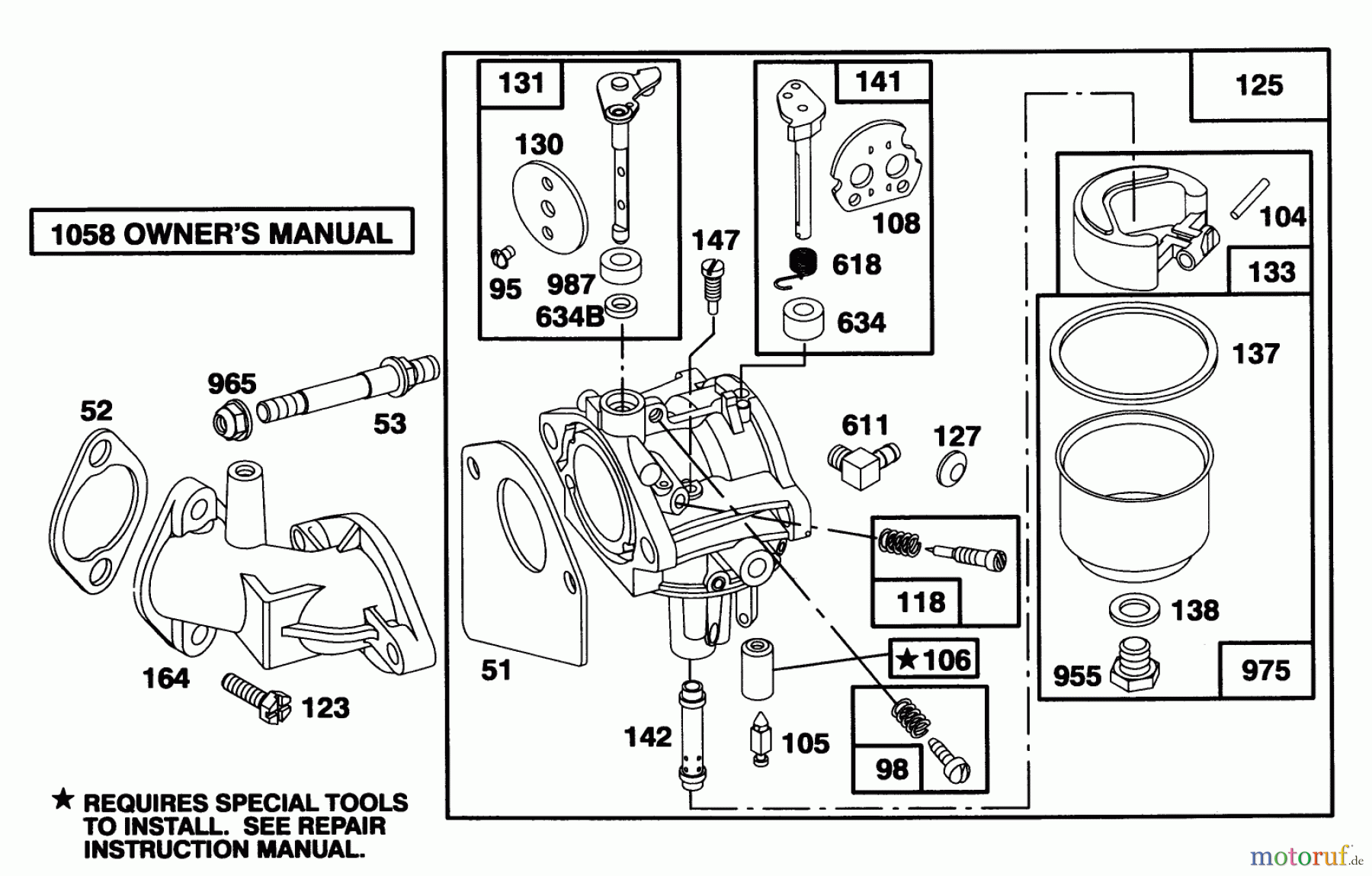  Toro Neu Mowers, Rear-Engine Rider 70141 (12-32) - Toro 12-32 Rear Engine Rider, 1995 (59000001-59999999) ENGINE BRIGGS & STRATTON MODEL 283707-0160-01 #3