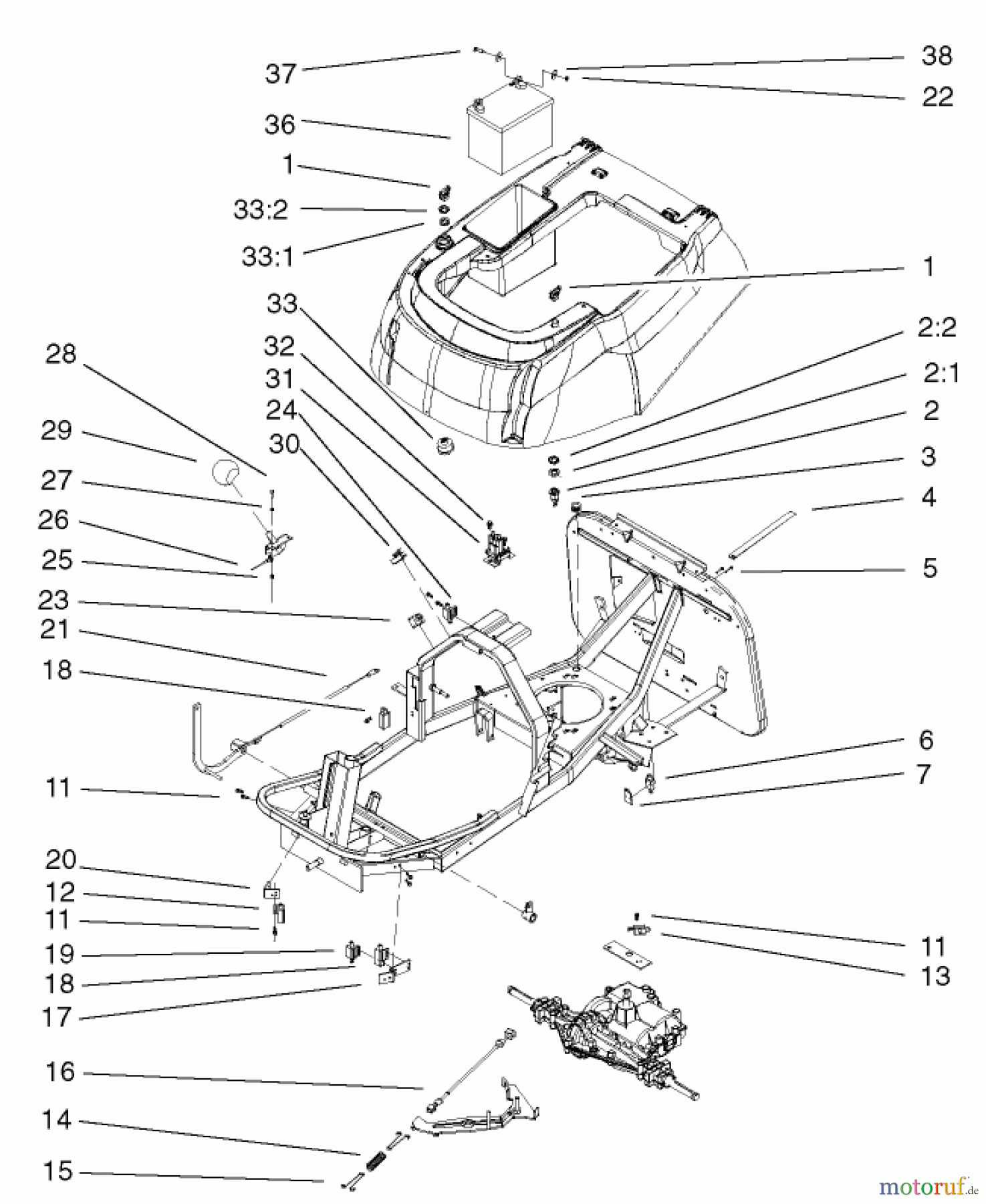  Toro Neu Mowers, Rear-Engine Rider 70184 (13-32H) - Toro 13-32H Rear Engine Rider, 2002 (220000001-220999999) ELECTRICAL AND CABLE ASSEMBLY
