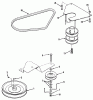 Toro R3-12B602 (112-6) - 112-6 Rear Engine Rider, 1992 (2000001-2999999) Listas de piezas de repuesto y dibujos DRIVE BELT & PULLEY ASSEMBLY