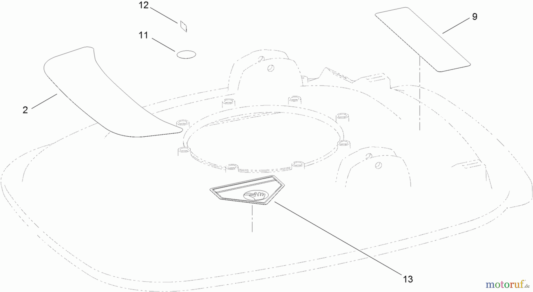  Toro Neu Mowers, Walk-Behind Seite 1 02601 - Toro HoverPro 450 Mower, 2012 (SN 312000001-312999999) DECK DECAL ASSEMBLY