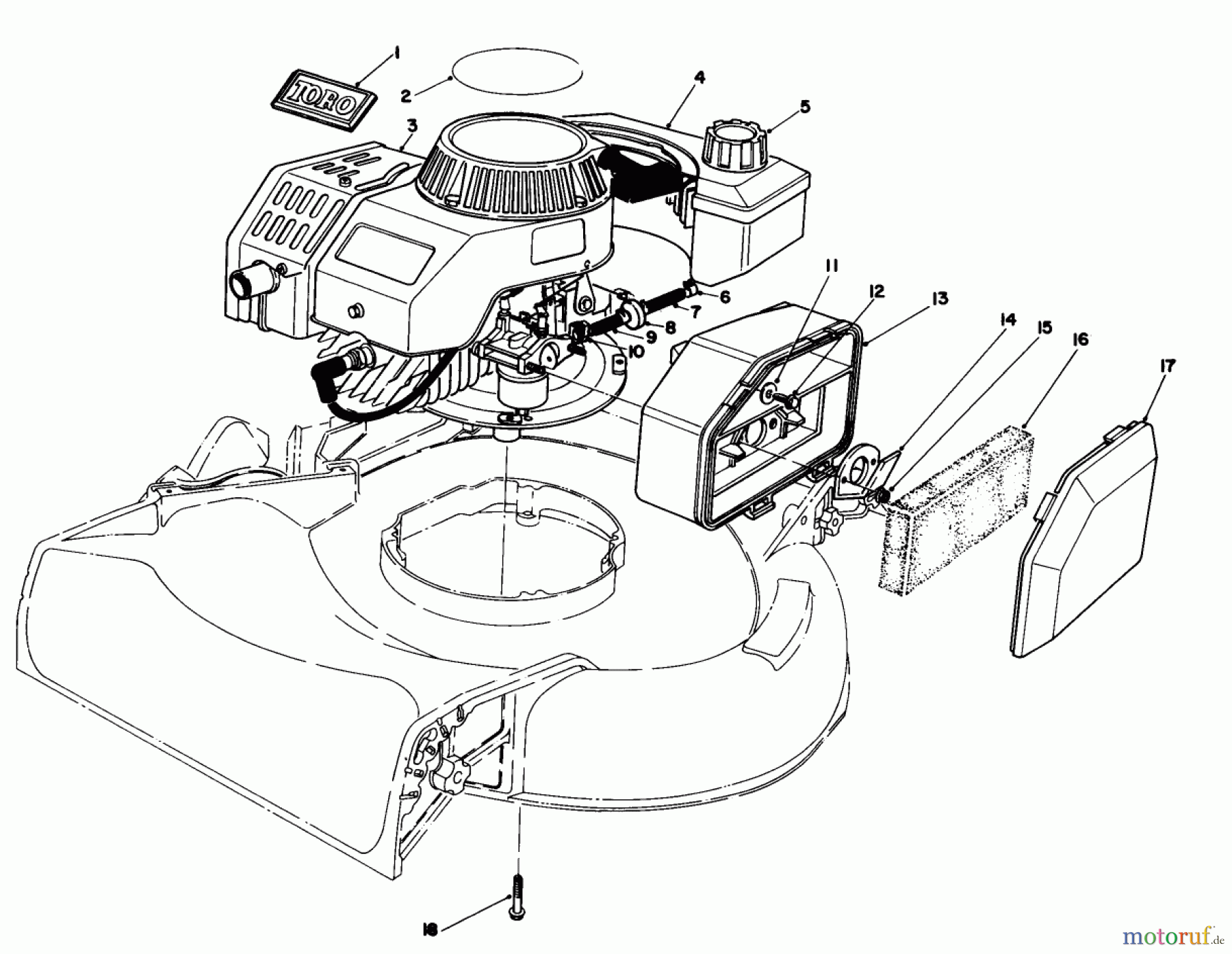  Toro Neu Mowers, Walk-Behind Seite 1 16202C - Toro Lawnmower, 1987 (7000001-7999999) ENGINE ASSEMBLY (MODEL NO. 47PG6)