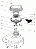 Toro 16585 - Lawnmower, 1986 (6000001-6999999) Listas de piezas de repuesto y dibujos RECOIL ASSEMBLY ENGINE 47PE-4 (USED ON UNITS WITH SERIAL NO. 6000101-6002073) ENGINE 47PF-5 (USED ON UNITS WITH SERIAL NO. 60020